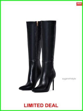Women's 4 Inch Stiletto Heel Knee-High Boots Pointed Toe Fall Winter